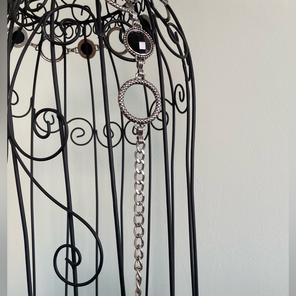 Silver and black Festival chain / festival belt - Picture 7 of 13